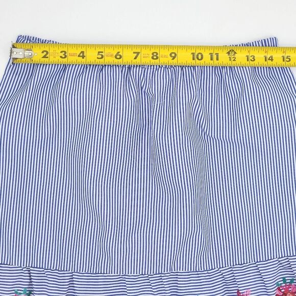 Magic Skirt Women Size Medium Floral Embroidered Stripes Knee Length Boho Hippie - Picture 7 of 11